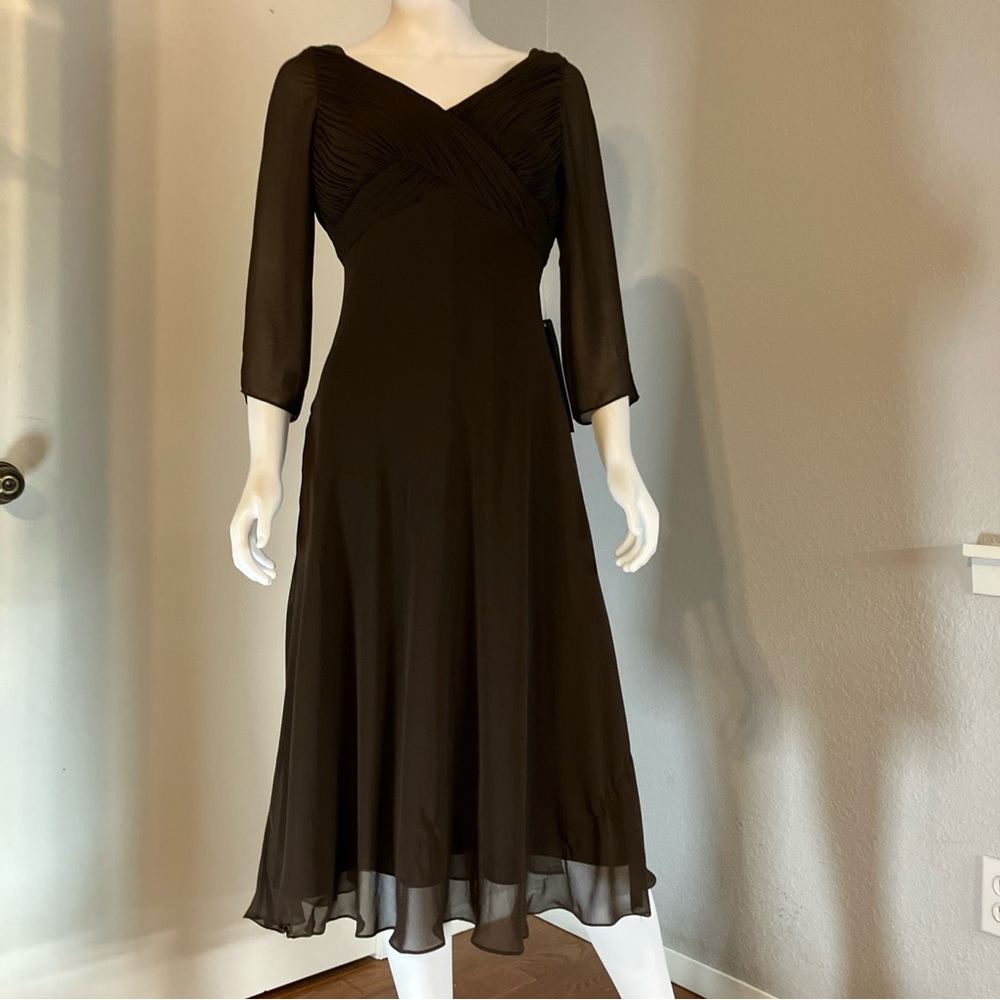 Coldwater Creek Brown Long Sleeve Dress